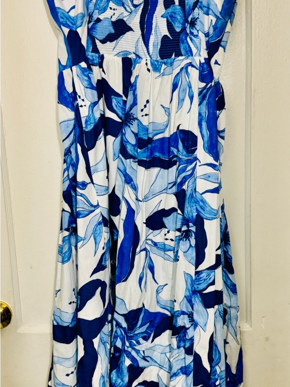 NWT H&M Blue Floral Midi Dress size XL - Picture 3 of 5